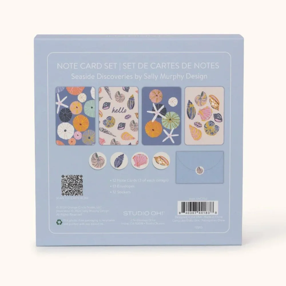 Studio Oh - Seaside Discoveries Assorted Note Card Set with Stickers